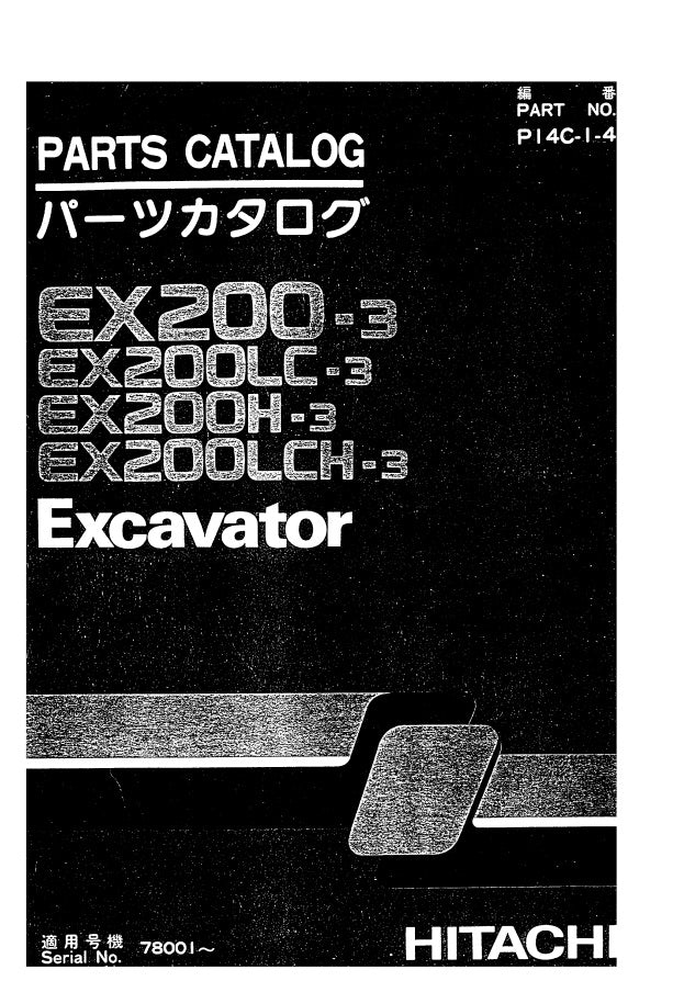 Manual de Partes Hitachi EX200-3/ EX200LC-3/ EX200H-3/ EX200LCH-3