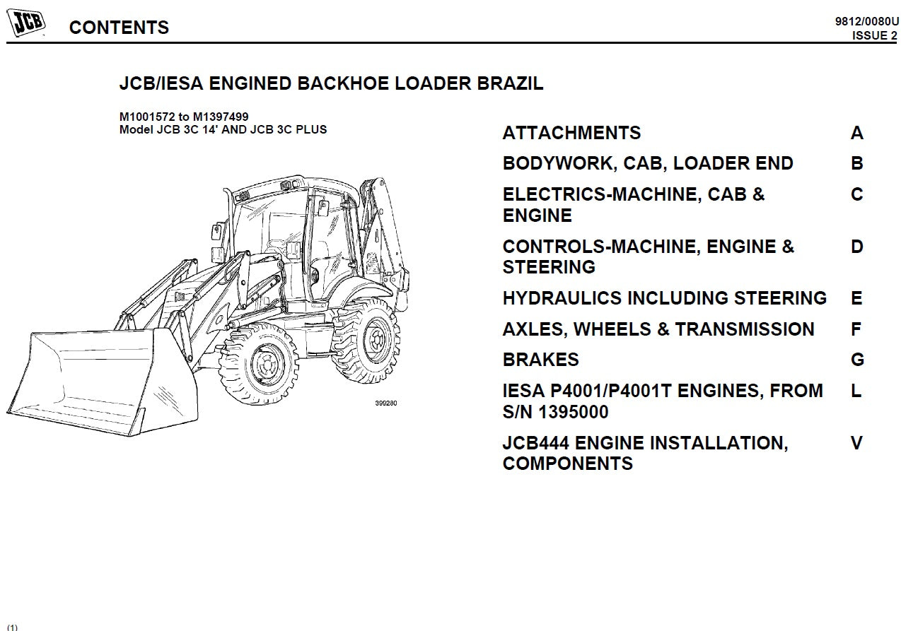 Manual de Partes JCB JCB 3C 14' - JCB 3C PLUS