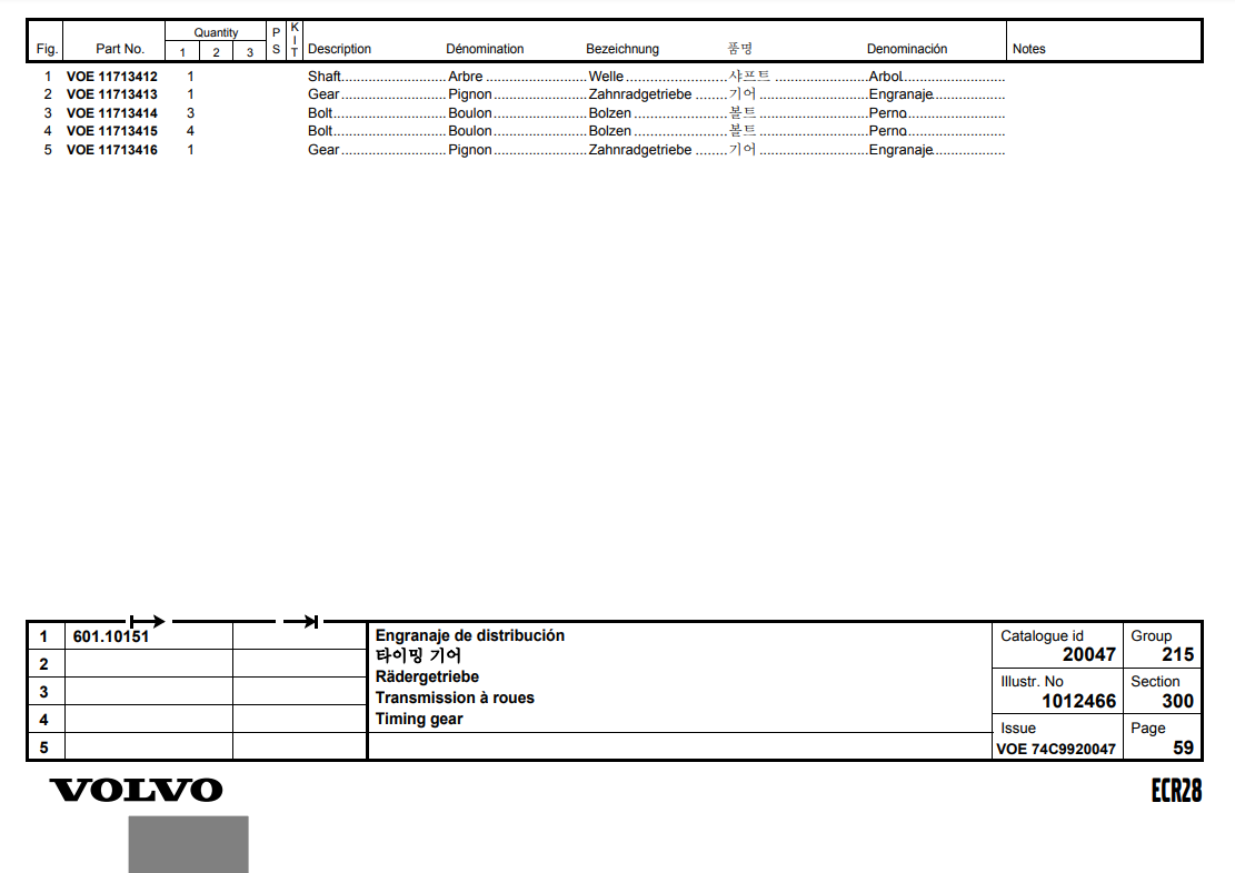 Manual de Partes Mini Excavadora Volvo ECR28