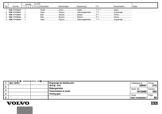 Manual de Partes Mini Excavadora Volvo ECR28