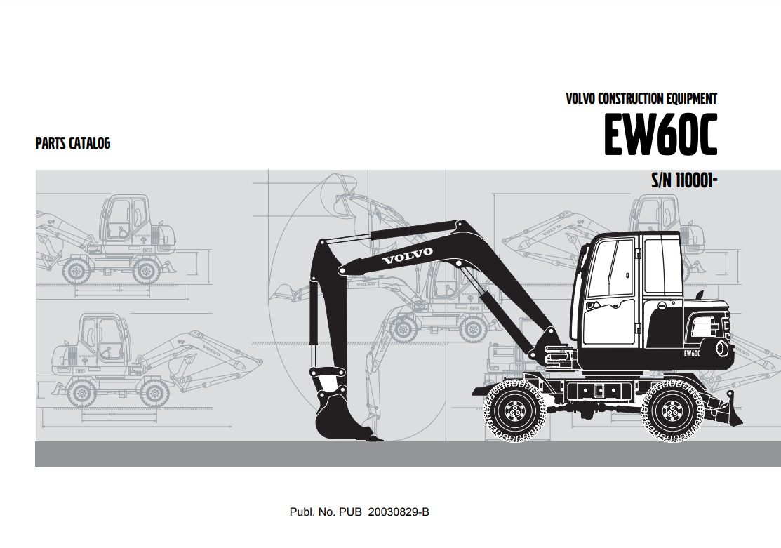 Manual de Partes Mini Excavadora sobre Ruedas Volvo EW60C