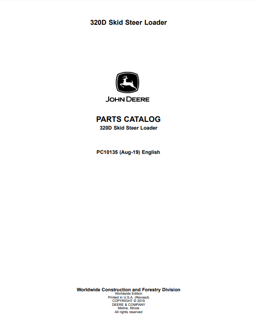 Manual de Partes Minicargadores John Deere 320D - PC10135
