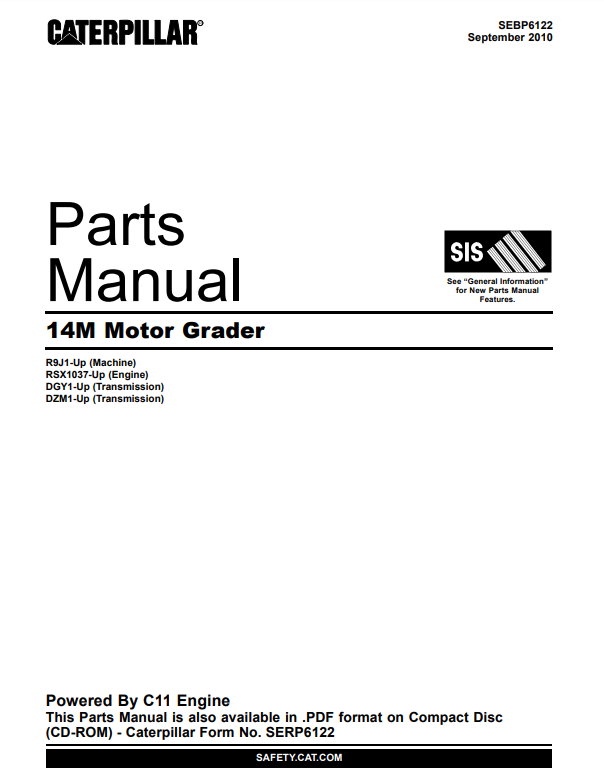 Manual de Partes Motoniveladora Caterpillar 14M