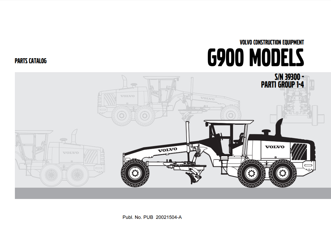Manual de Partes Motoniveladora Volvo Modelos G900