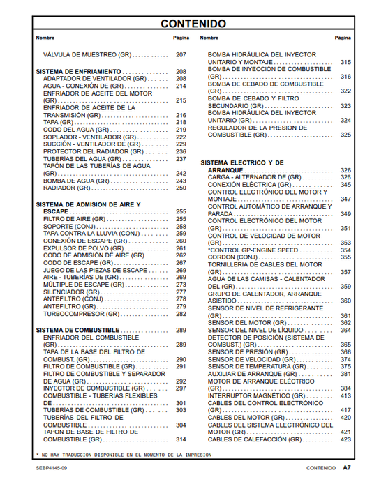Manual de Partes Motor Caterpillar C9