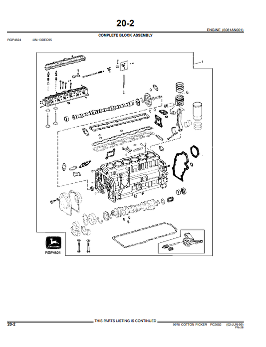 Manual de Partes Recogedora de Algodón John Deere 9970 - PC2602