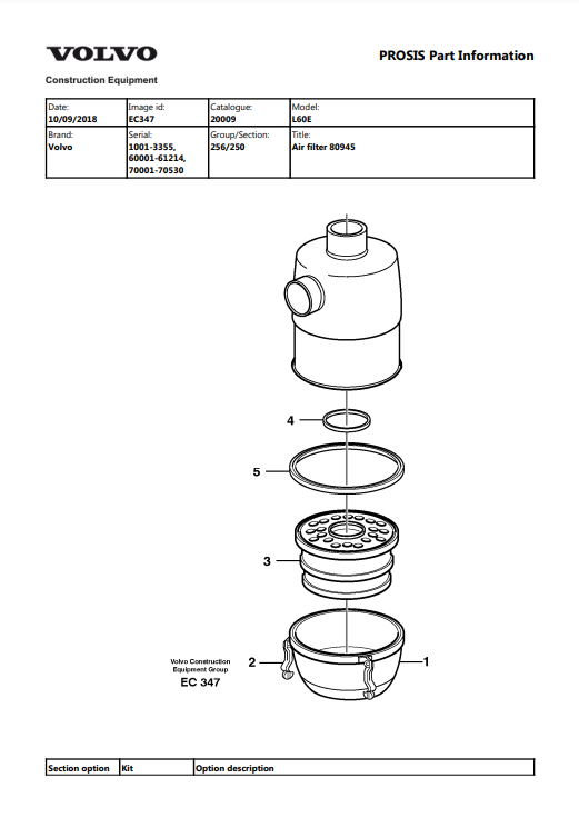 Manual de Partes Retrocargadora Volvo L60E