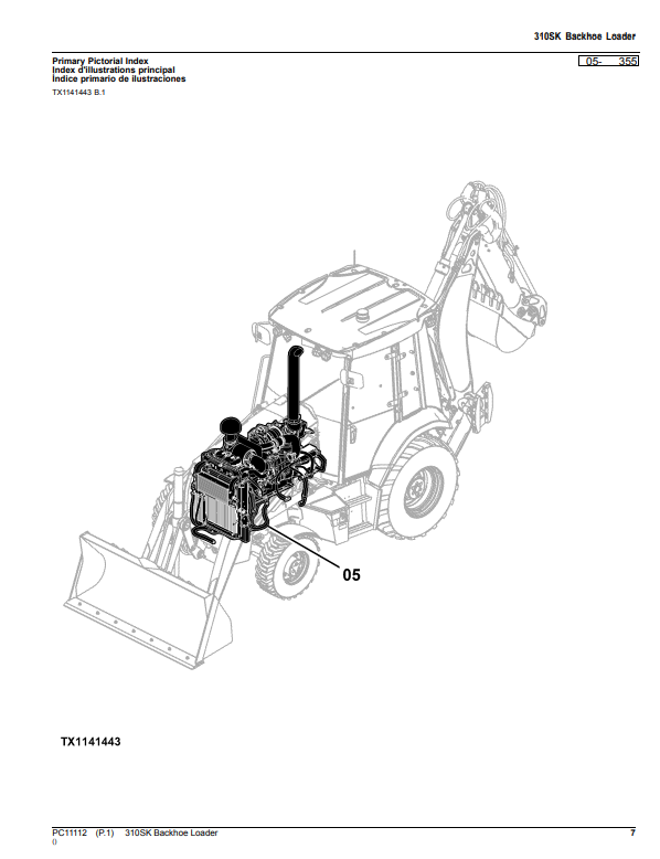 Manual de Partes Retroexcavadora John Deere 310SK- PC11112