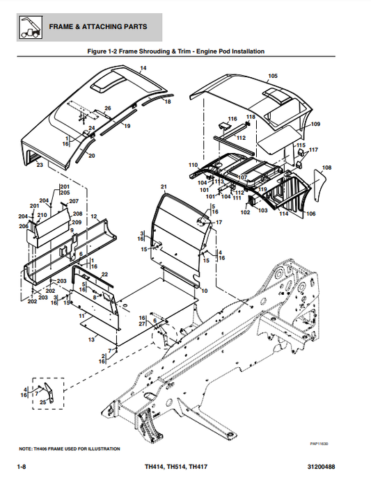 Manual de Partes Telehandler Caterpillar TH414- TH514- TH417