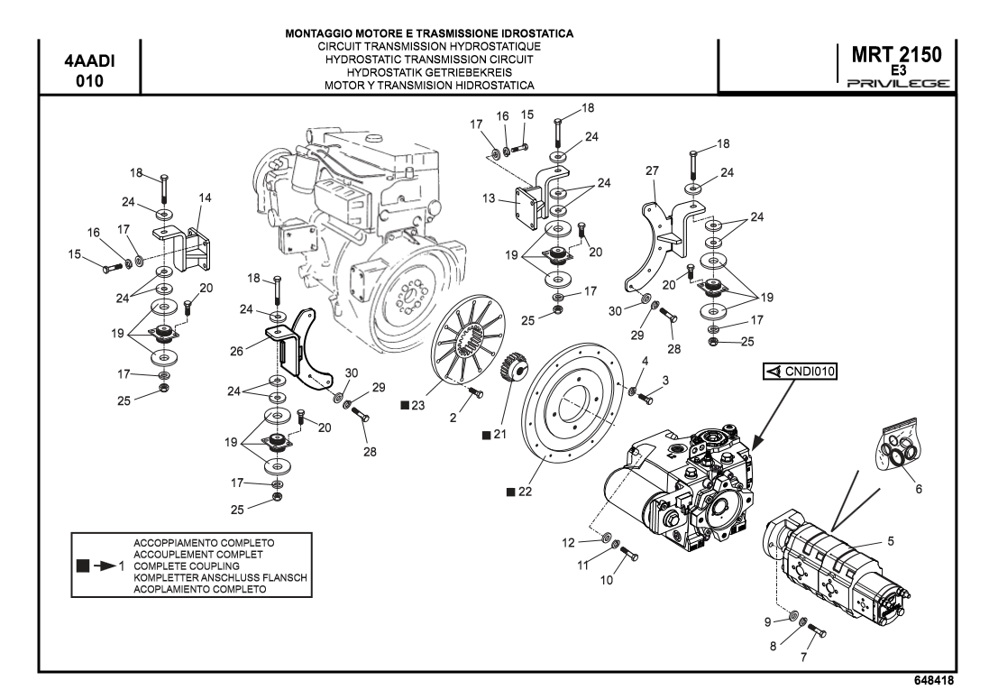 Manual de Partes Telehandler ManiTou MRT2150