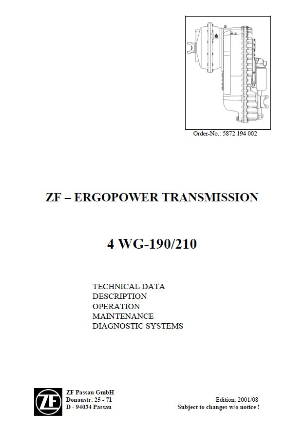 Manual de Servicio ZF 4WG-190/ 210