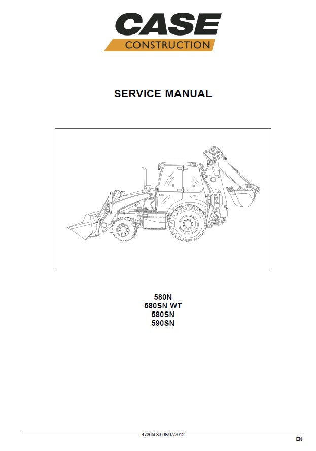 Manual de Servicios Case 580N/ 580SN WT/ 580SN/ 590SN