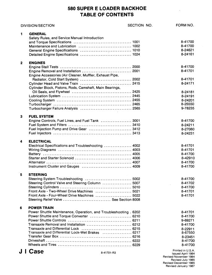 Manual de Servicios Case 580 SE