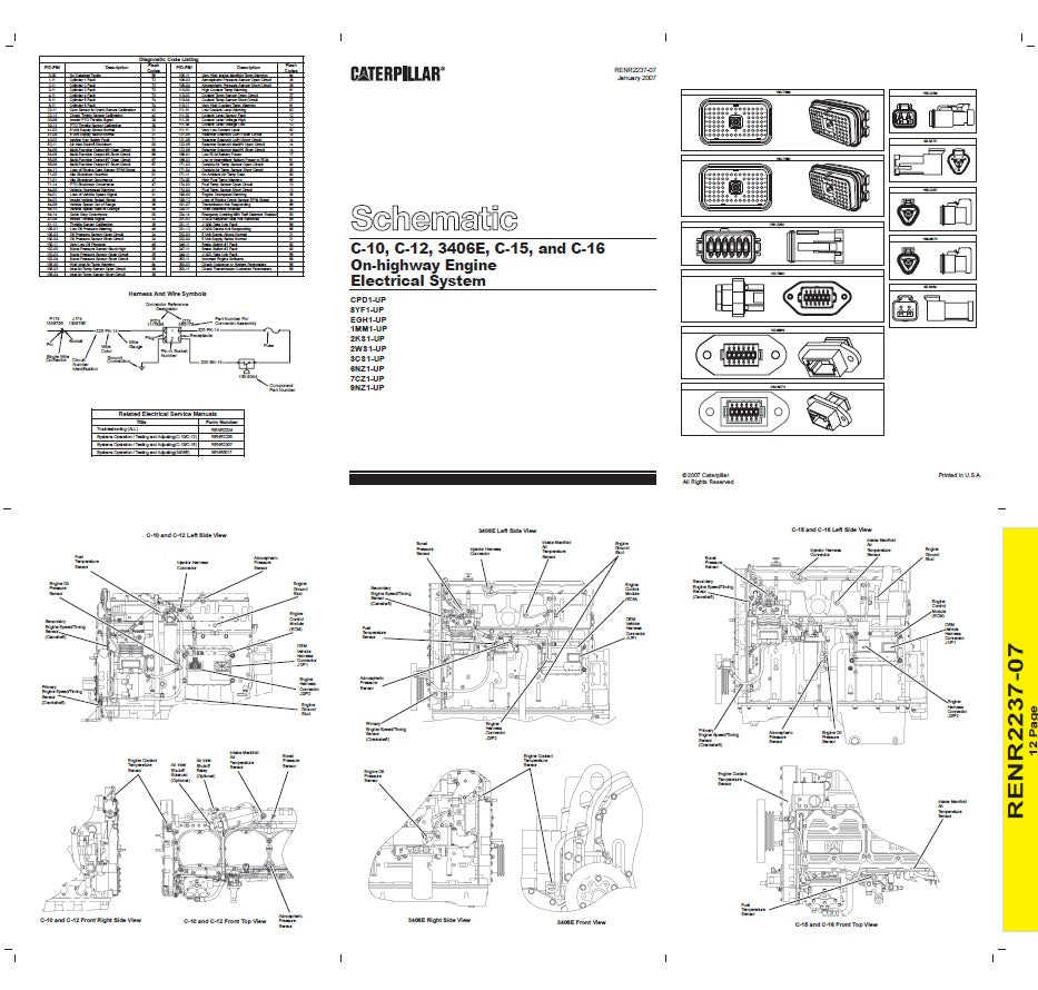 Manual de Servicios Caterpillar C10, C12, 3406E, C15, C16 Sistema Eléctrico