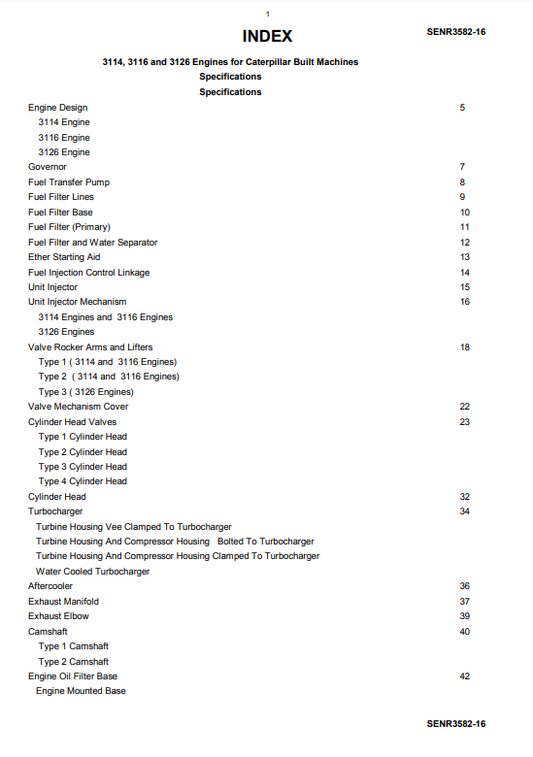 Manual de Servicios Motor Caterpillar 3114, 3116, 3126