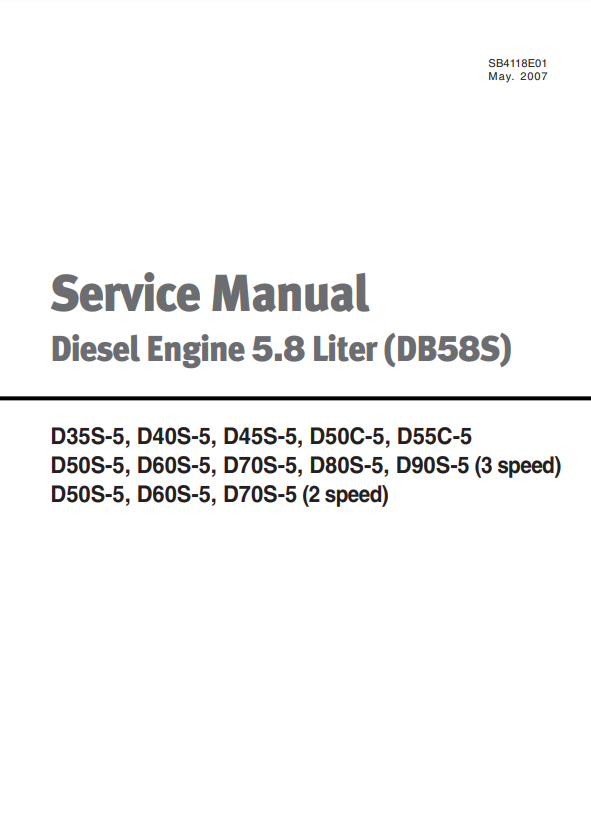 Manual de Servicios Motor Diesel 5.8 lts Doosan DB58S