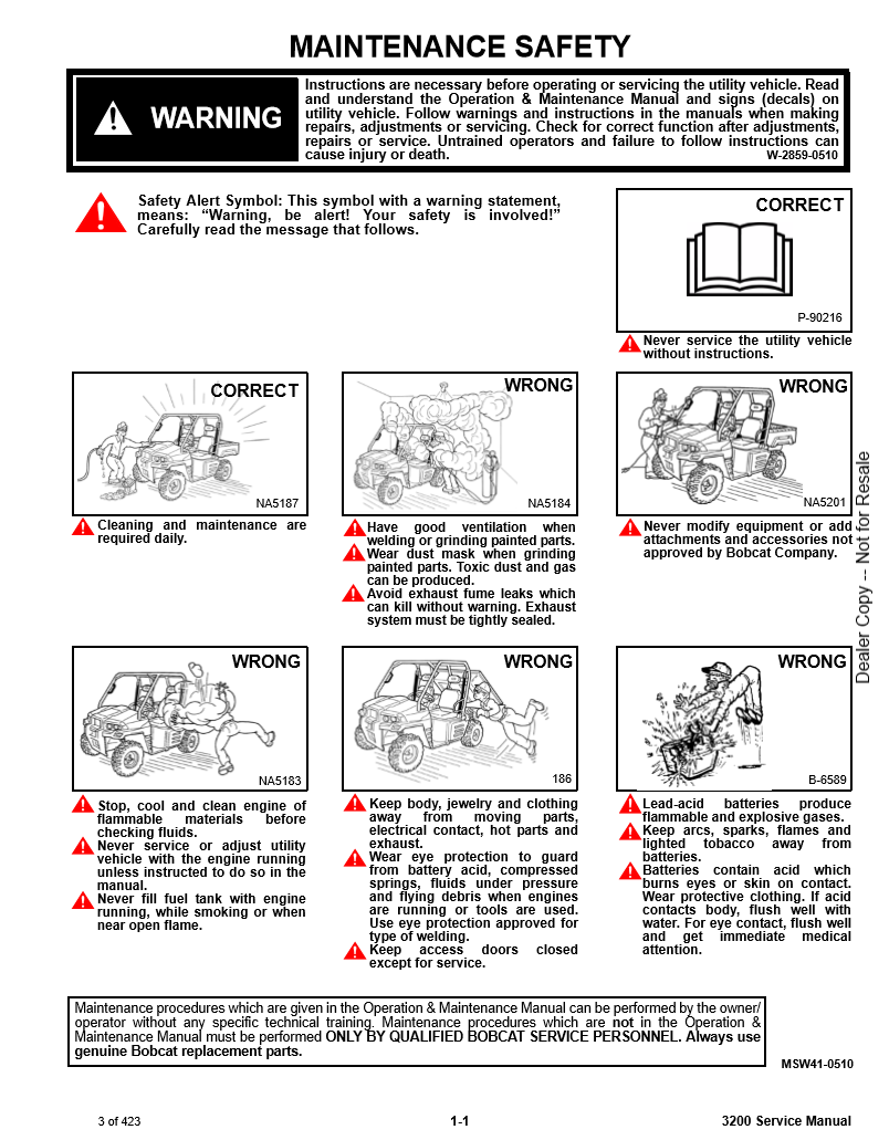 Manual de Servicios Vehiculo Utilitario Bobcat 3200