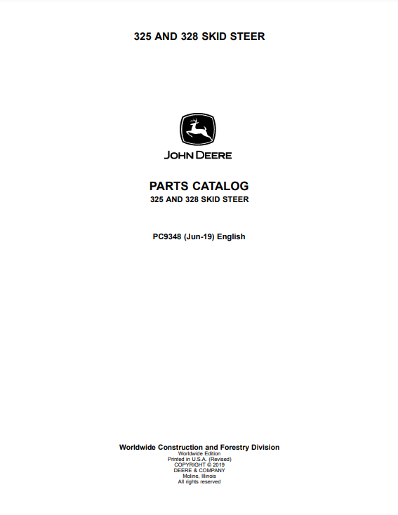 Manual de partes Minicargador John Deere 325 - 328