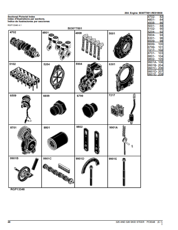 Manual de partes Minicargador John Deere 325 - 328