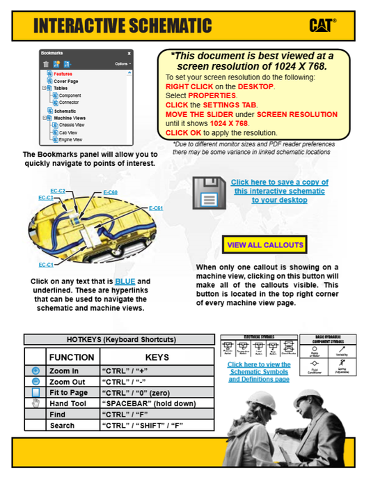Manual plano hidráulico Excavadora Caterpillar 326 330GC