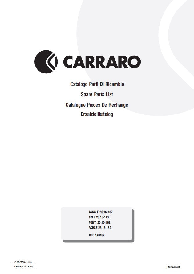 Transmision Carraro 26.16-182 143157 Manual de Partes