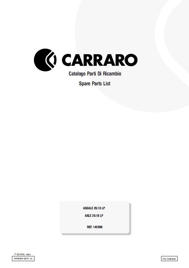 Transmisión Carrarro 26.18 LP 145998 Manual de Partes