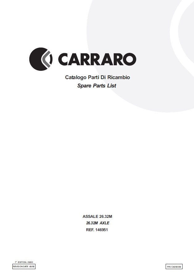 Transmisión Carrarro 26.32M 146951 Manual de Partes