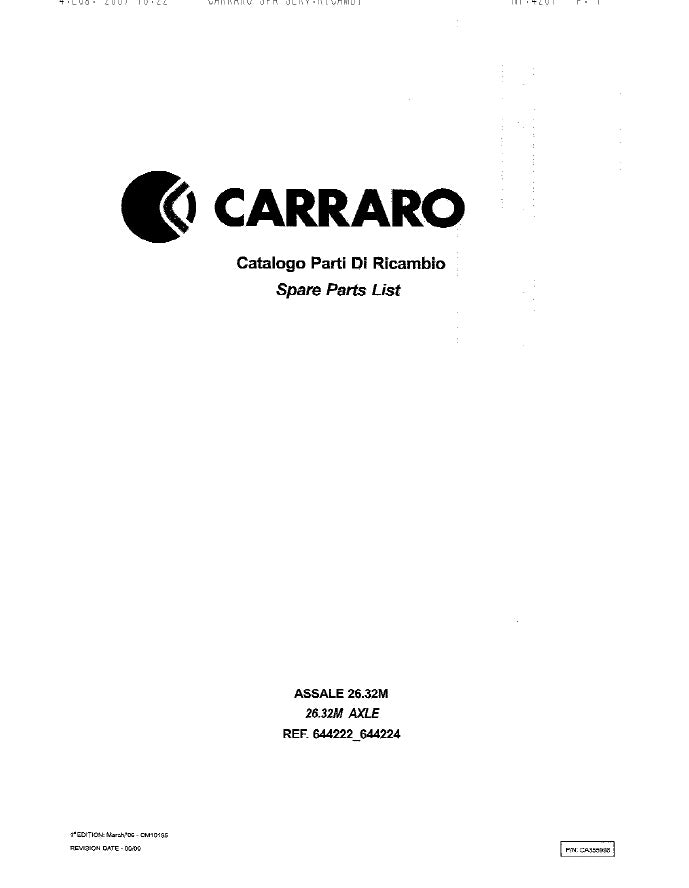 Transmisión Carrarro 26.32M 644222_644224 Manual de Partes