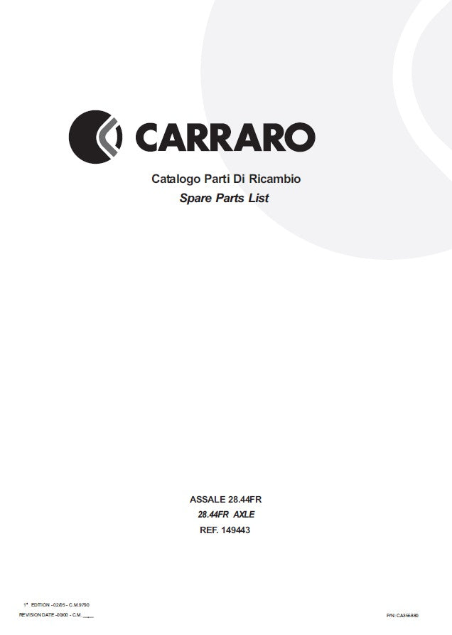 Transmisión Carrarro 28.44FR 149443 Manual de Partes