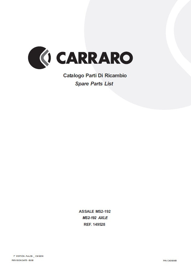 Transmisión Carrarro MS2-192 149528 Manual de Partes