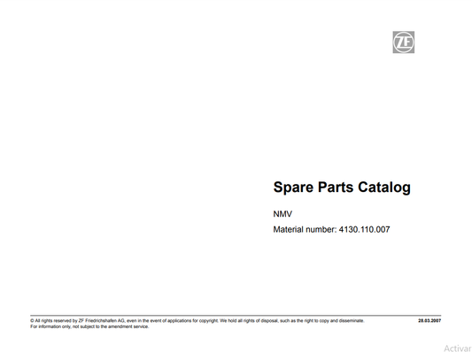 Catalogo de Partes Transmision ZF NMV - 4130.110.007