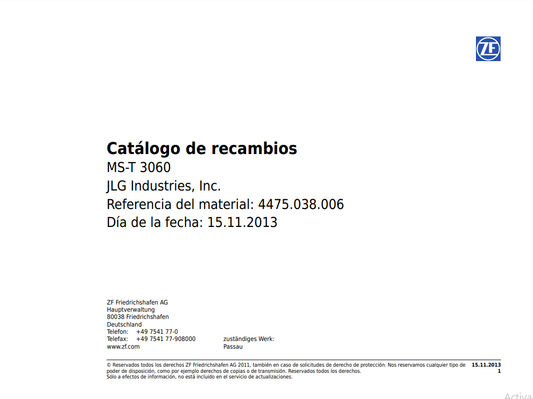 Catalogo de Recambios Eje Delantero MS-T 3060 - 4475.038.006
