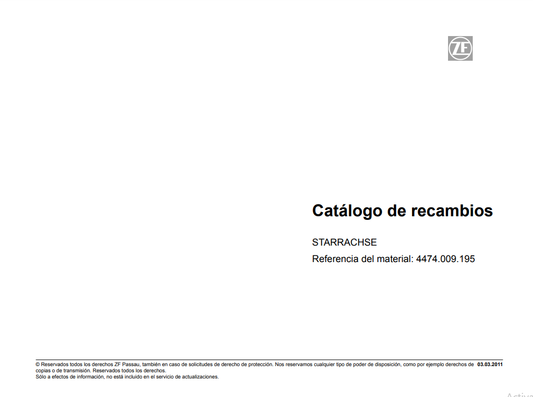 Catalogo de Recambios Eje Delantero STARRACHSE - 4474.009.195