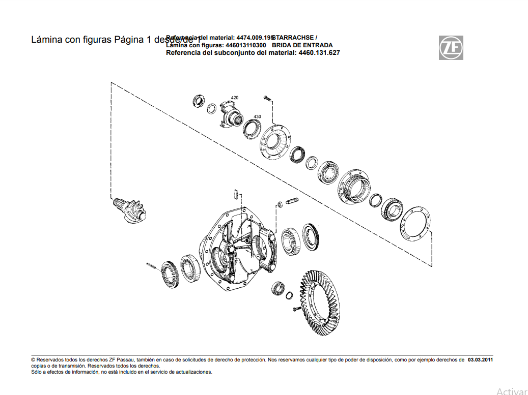 Catalogo de Recambios Eje Delantero STARRACHSE - 4474.009.195