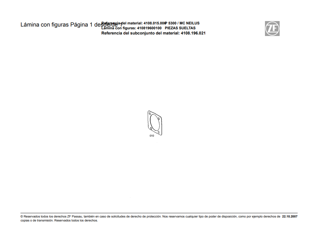 Catalogo de Recambios Reductores ZF P 5300 MC NEILUS - 4108.015.006