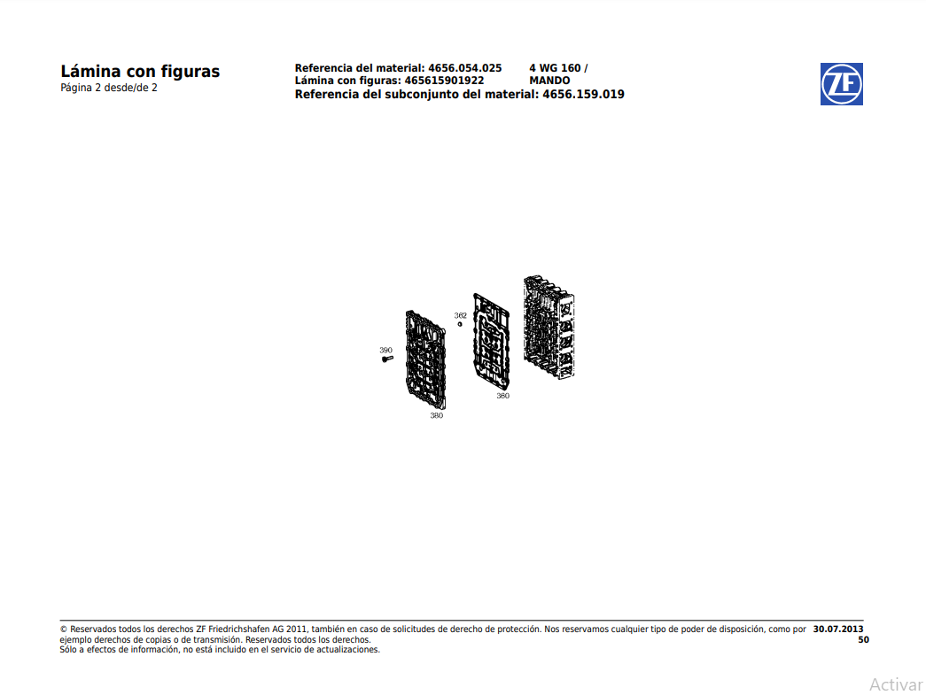 Catalogo de Recambios Servotransmisión ZF 4 WG 160 - 4656.054.025