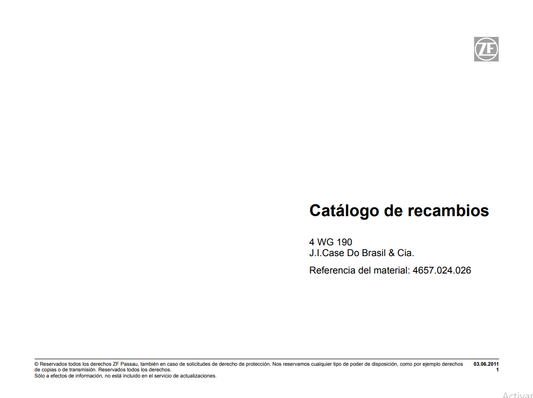 Catalogo de Recambios Servotransmisión ZF 4 WG 190 - 4657.024.026