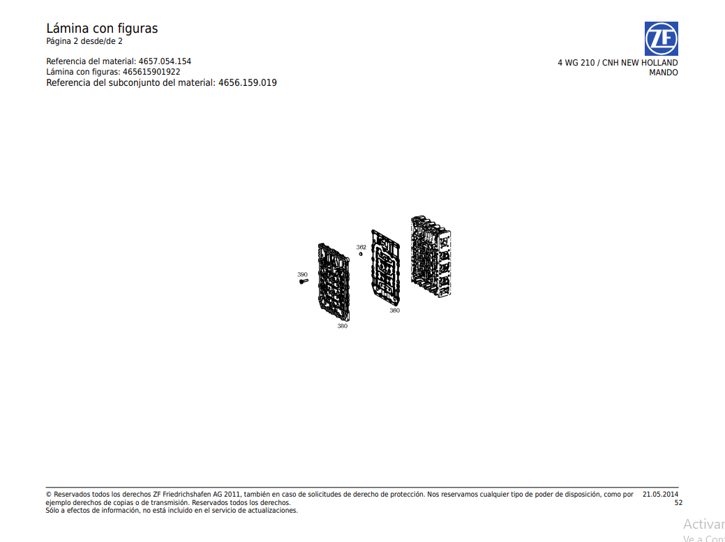Catalogo de Recambios Servotransmisión ZF 4 WG 210 CNH-NEW HOLLAND - 4657.054.154