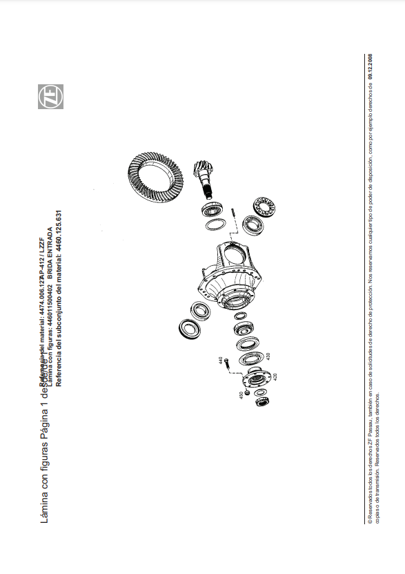 Catalogo de Recambios Servotransmisión ZF AP-412 LZZF - 4474.006.127