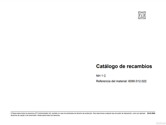 Catalogo de Recambios Transmisión ZF NH 1C - 6090.012.022