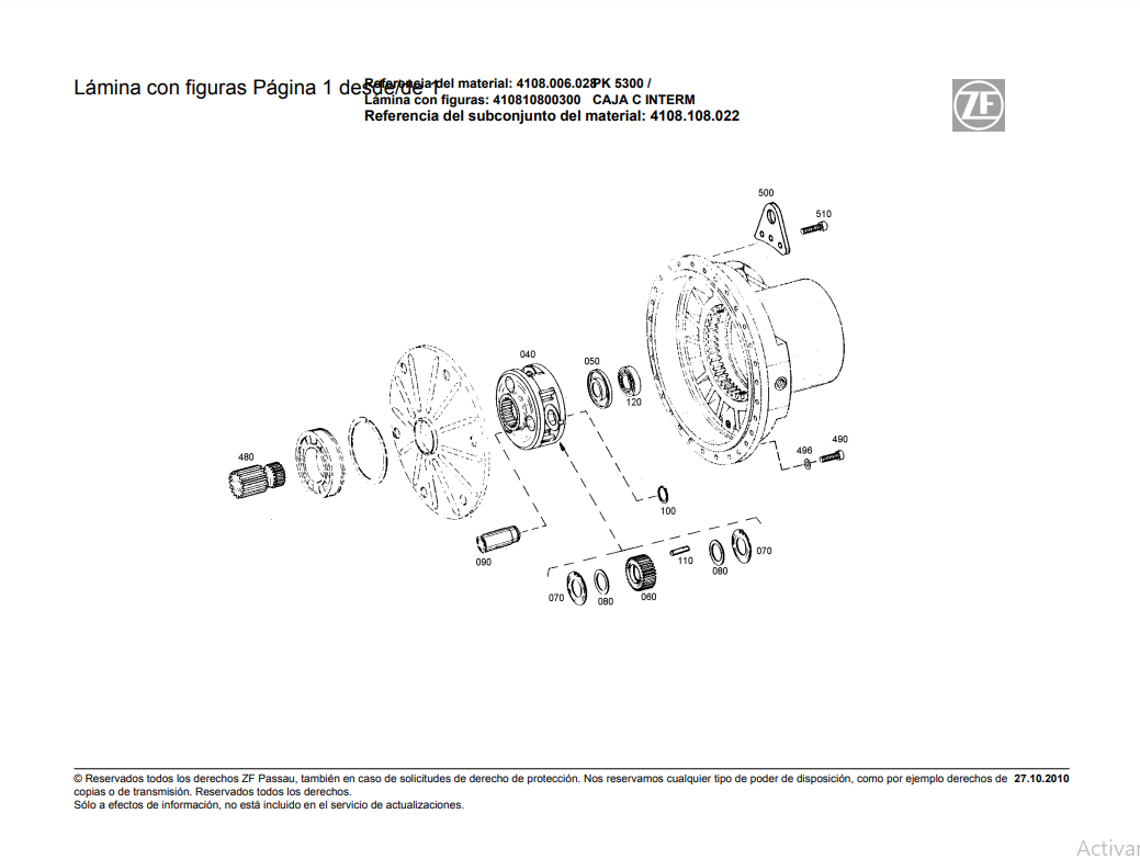 Catalogo de Recambios Transmisión ZF PK 5300 - 4108.006.028