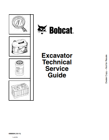Guía de Servicio Técnico de Excavadoras Bobcat