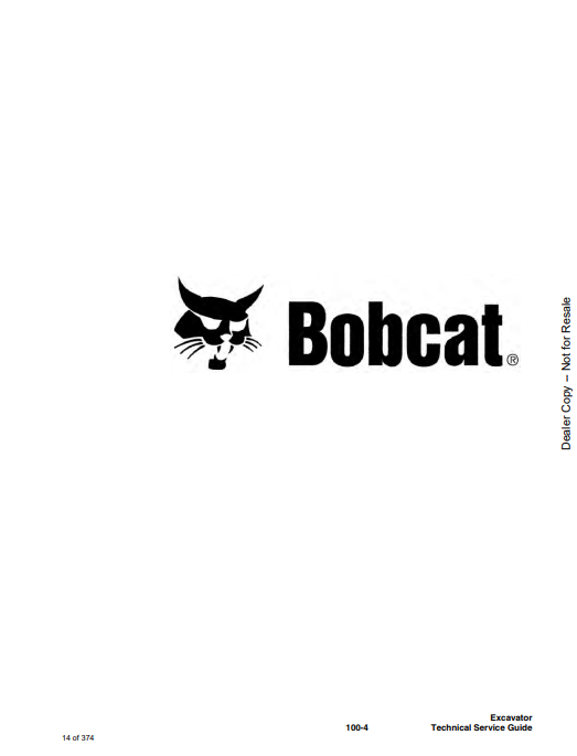 Guía de Servicio Técnico de Excavadoras Bobcat