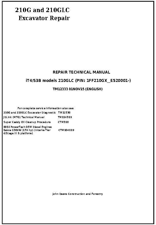 MANUAL DE SERVICIO JOHNDEERE 210GL