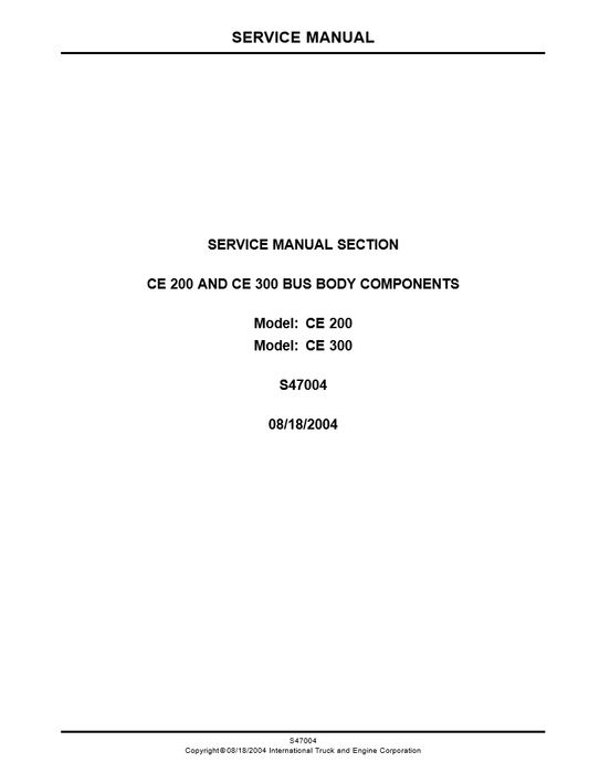 Manual Componentes del Cuerpó Bus International CE200 - CE300