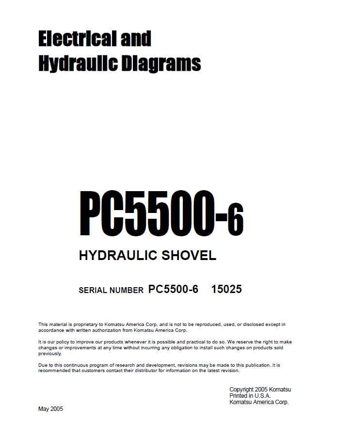 Manual Diagrama Eléctrico Pala Hidraulica Komatsu PC5500-6