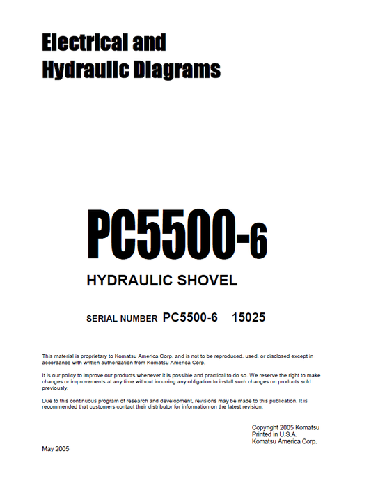 Manual Diagrama Eléctrico Pala Hidraulica Komatsu PC5500-6