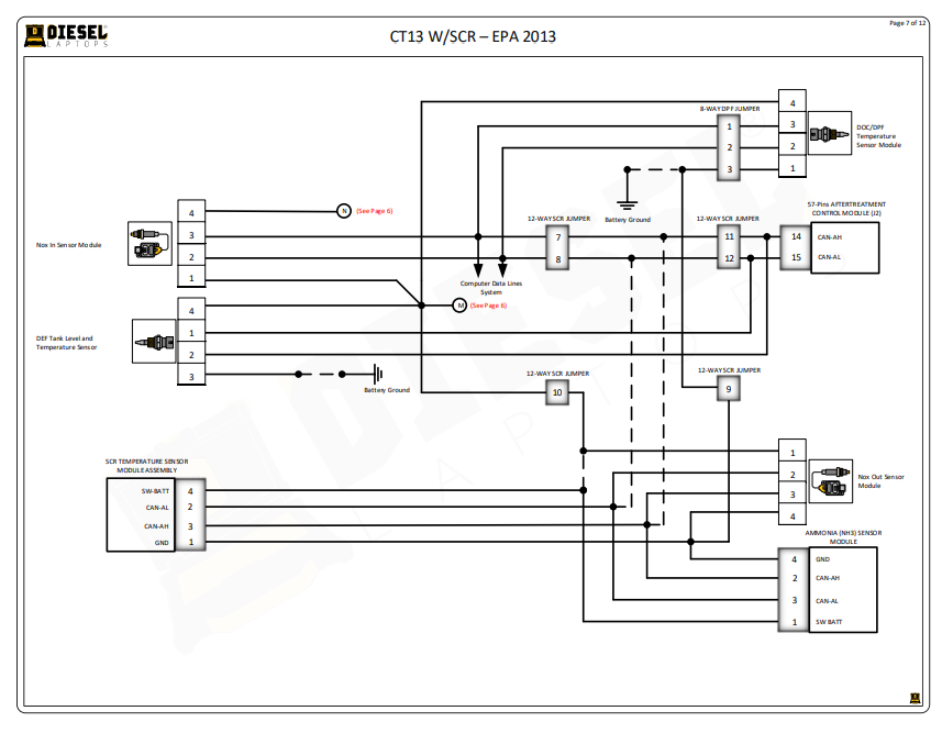 Manual Diagrama de Cableado Eléctrico Completo Motor Caterpillar CT13 EPA 2013