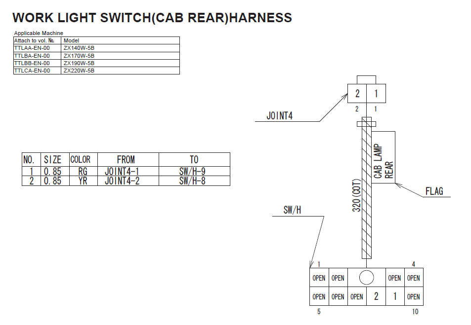 Manual Diagramas de Circuitos Eléctricos Excavadora Hitachi ZX140W-5B, ZX170W-5B, ZX190W-5B, ZX220W-5B