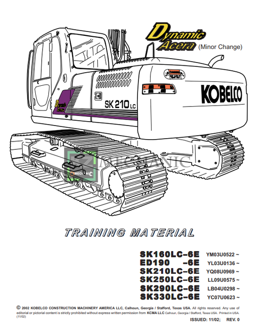 Manual Entrenamiento Técnico Excavadora Kobelco Mark 6E Series